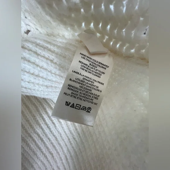 Free people vanguard chunky knit oversized bubble sleeve cream sweater XS - Picture 7 of 8